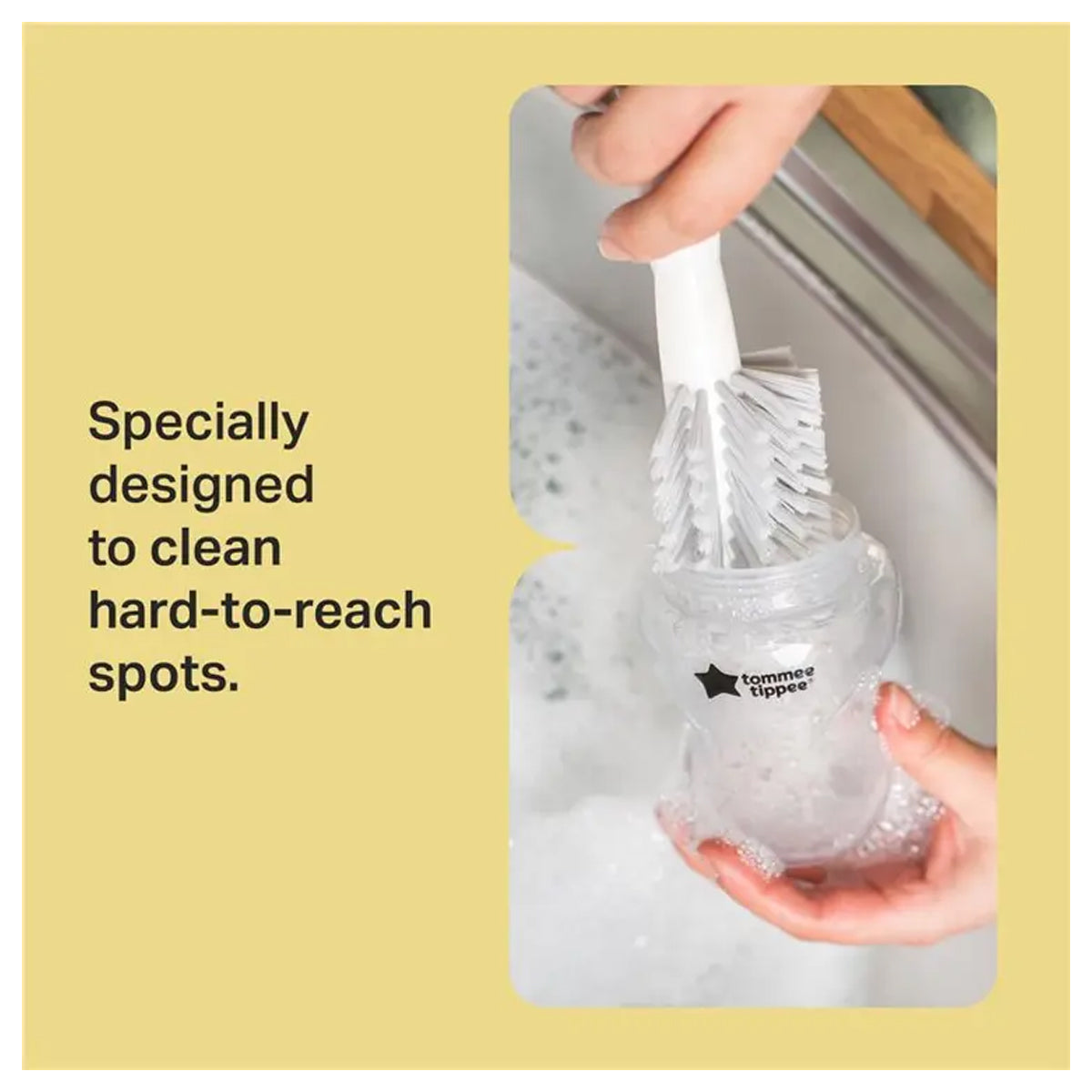 Tommee Tippee Closer to Nature Bottle and Teat Cleaning Brush Set for Baby Bottles