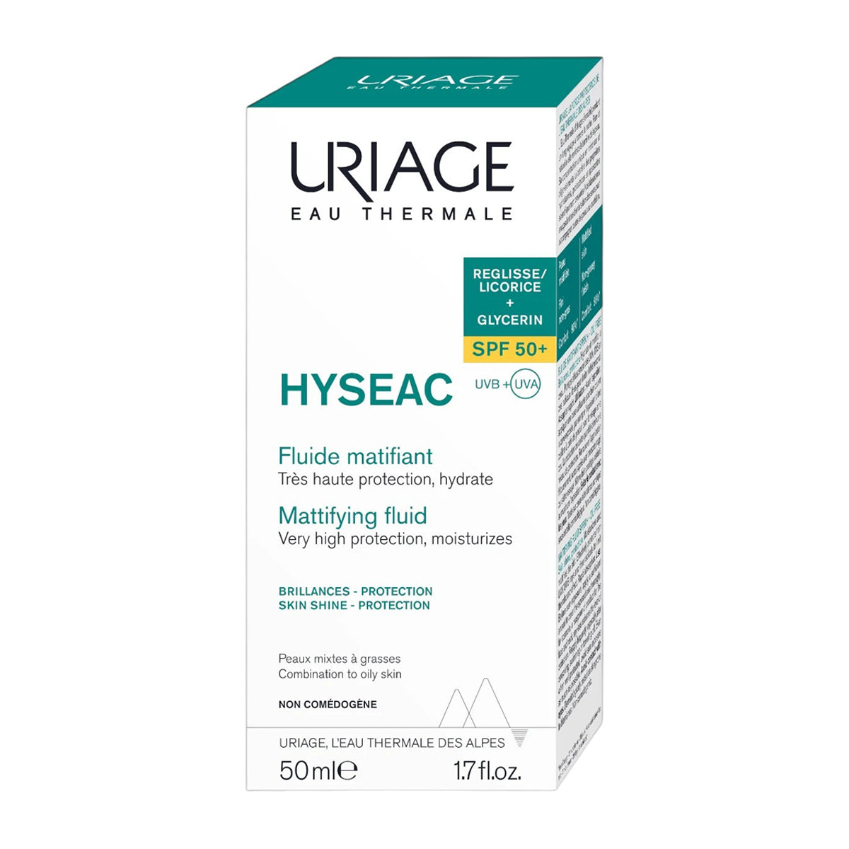Uriage Hyséac Fluid SPF50+ 50ml mattifying sunscreen for oily and acne prone skin oil control protection Health Boutique