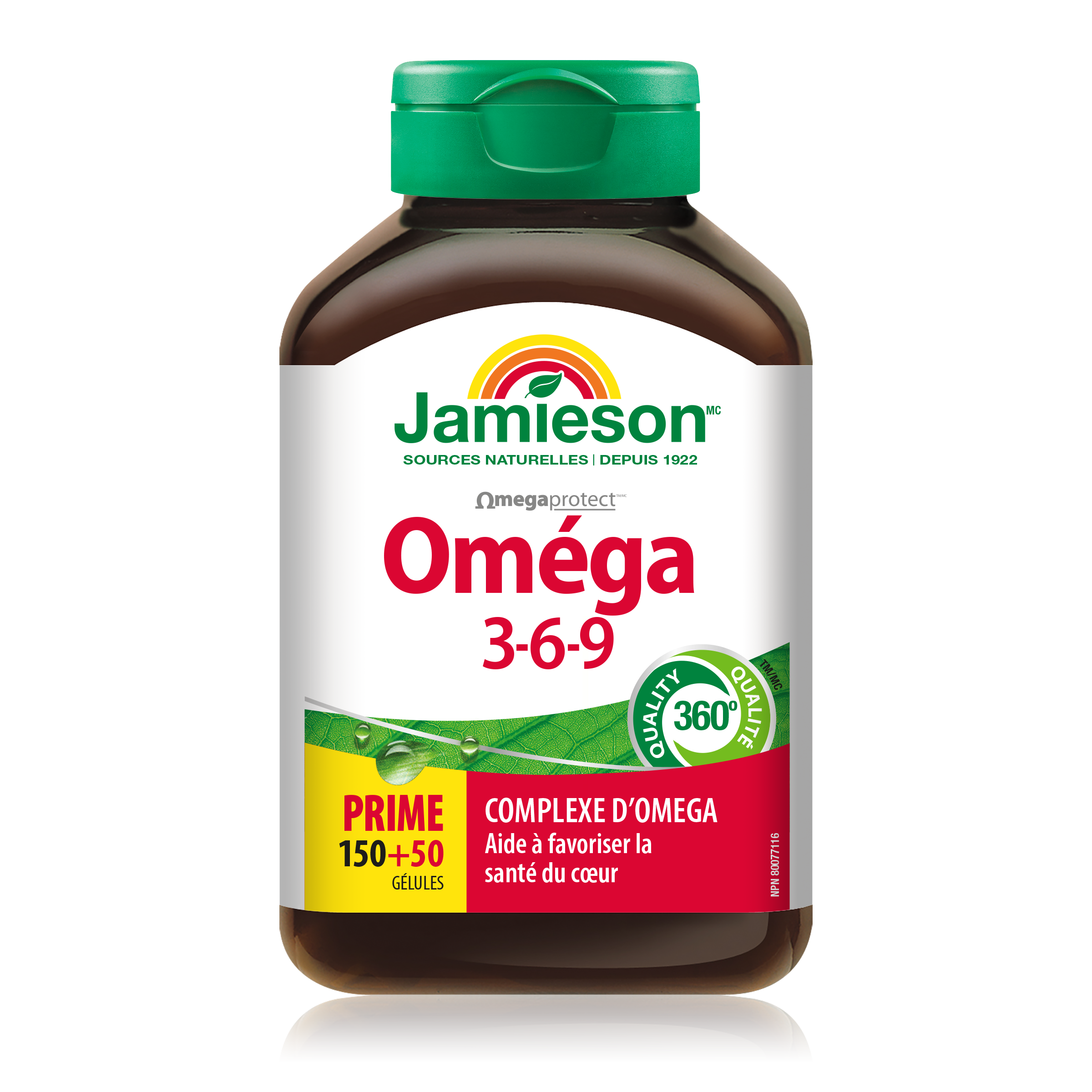 Jamieson OmegaProtect Omega 3-6-9: Complete Essential Fatty Acid Supplement for Heart and Brain Health