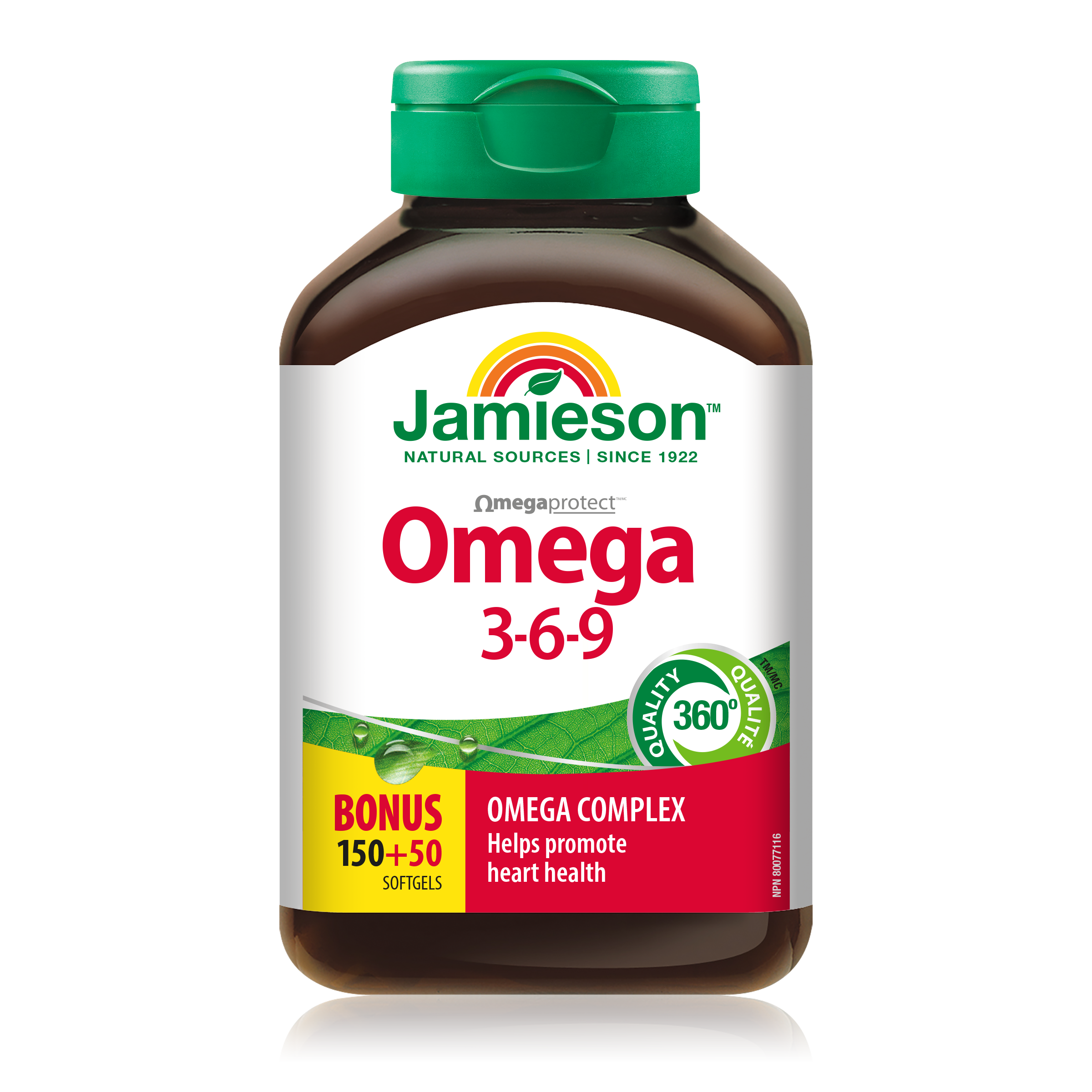 Jamieson OmegaProtect Omega 3-6-9: Complete Essential Fatty Acid Supplement for Heart and Brain Health