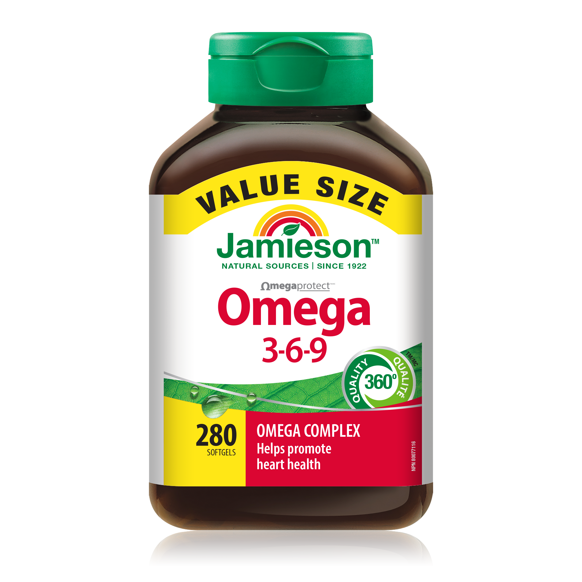 Jamieson OmegaProtect Omega 3-6-9: Complete Essential Fatty Acid Supplement for Heart and Brain Health