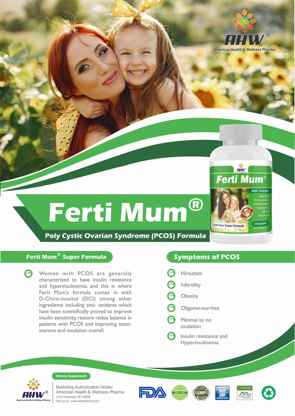 AHW Ferti Mum advanced fertility support preconception wellness capsules 120 Health Boutique