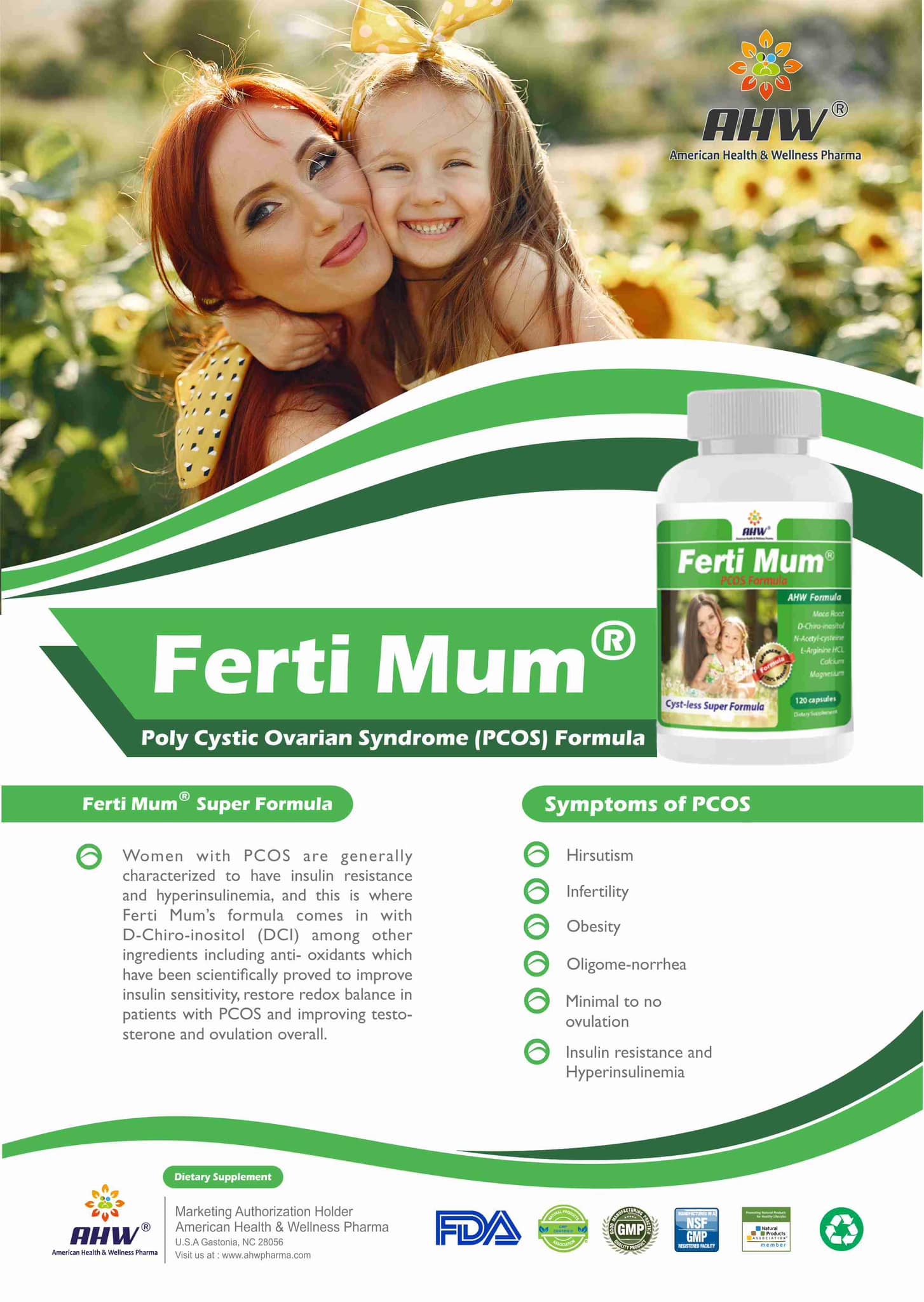 AHW Ferti Mum advanced fertility support preconception wellness capsules 120 Health Boutique