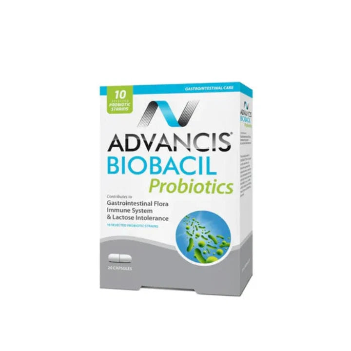 Advancis Biobacil probiotic gut health digestion microbiome balance capsules 20 Health Boutique