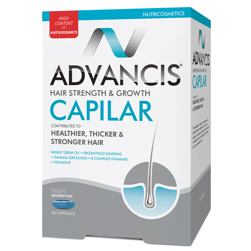 Advancis Capilar hair strength and vitality supplement healthy hair support 60 capsules Health Boutique