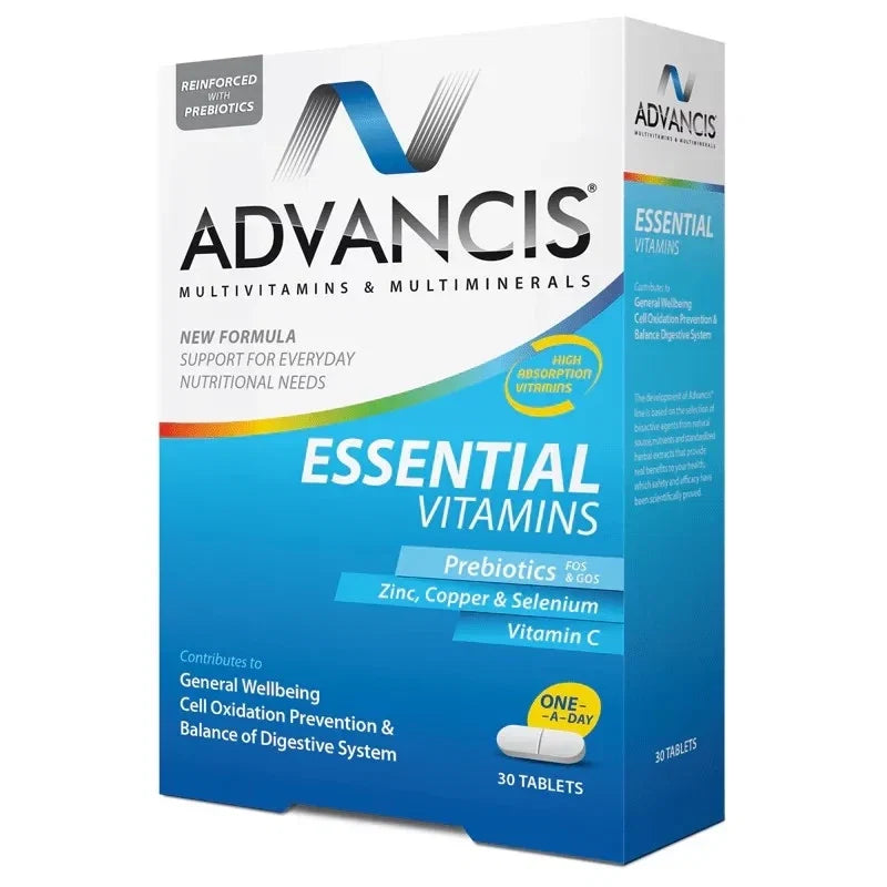 Advancis Essential Vitamins multivitamin minerals prebiotics immunity energy daily health tablets Health Boutique
