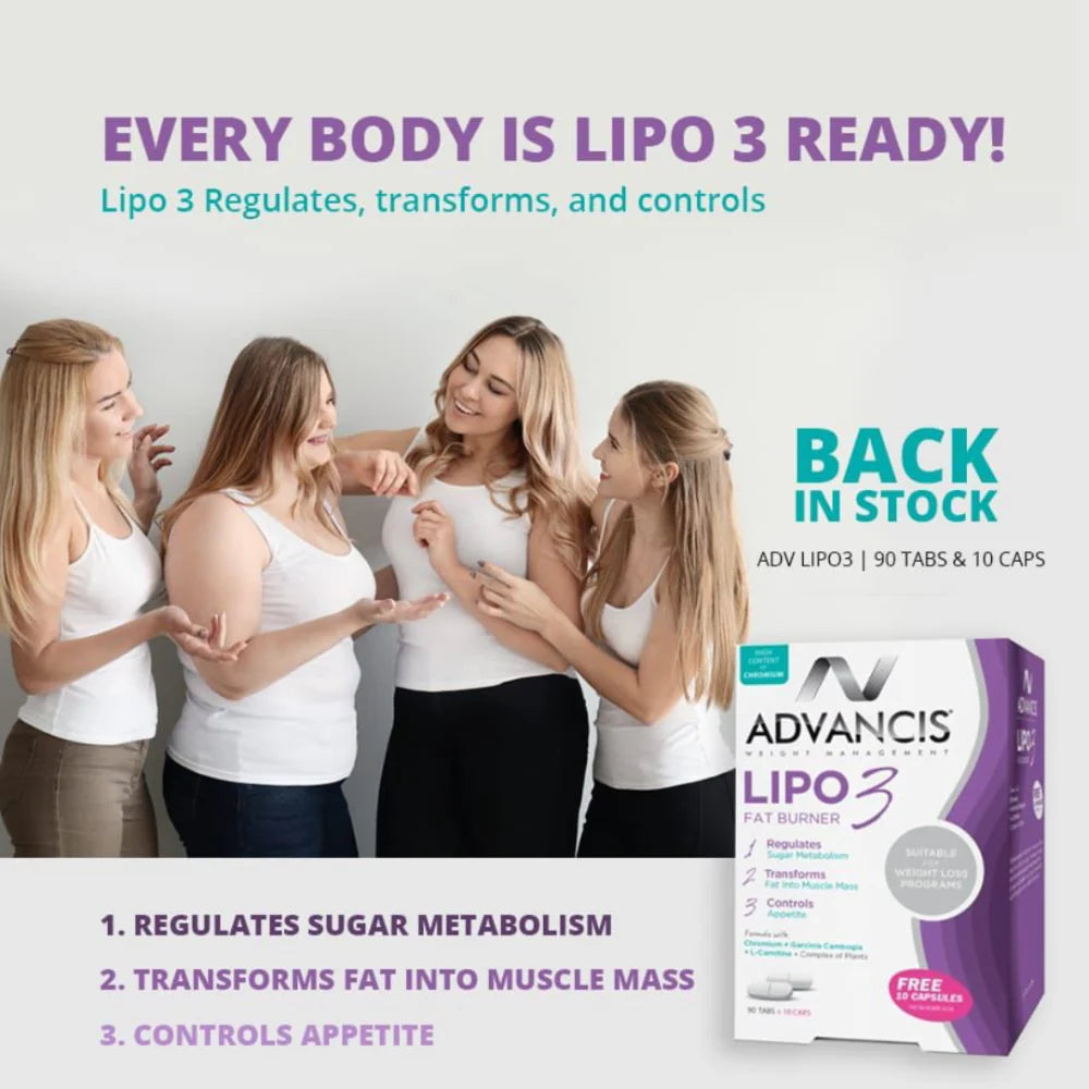 Advancis Lipo 3 metabolism weight management appetite control tablets 60 Health Boutique
