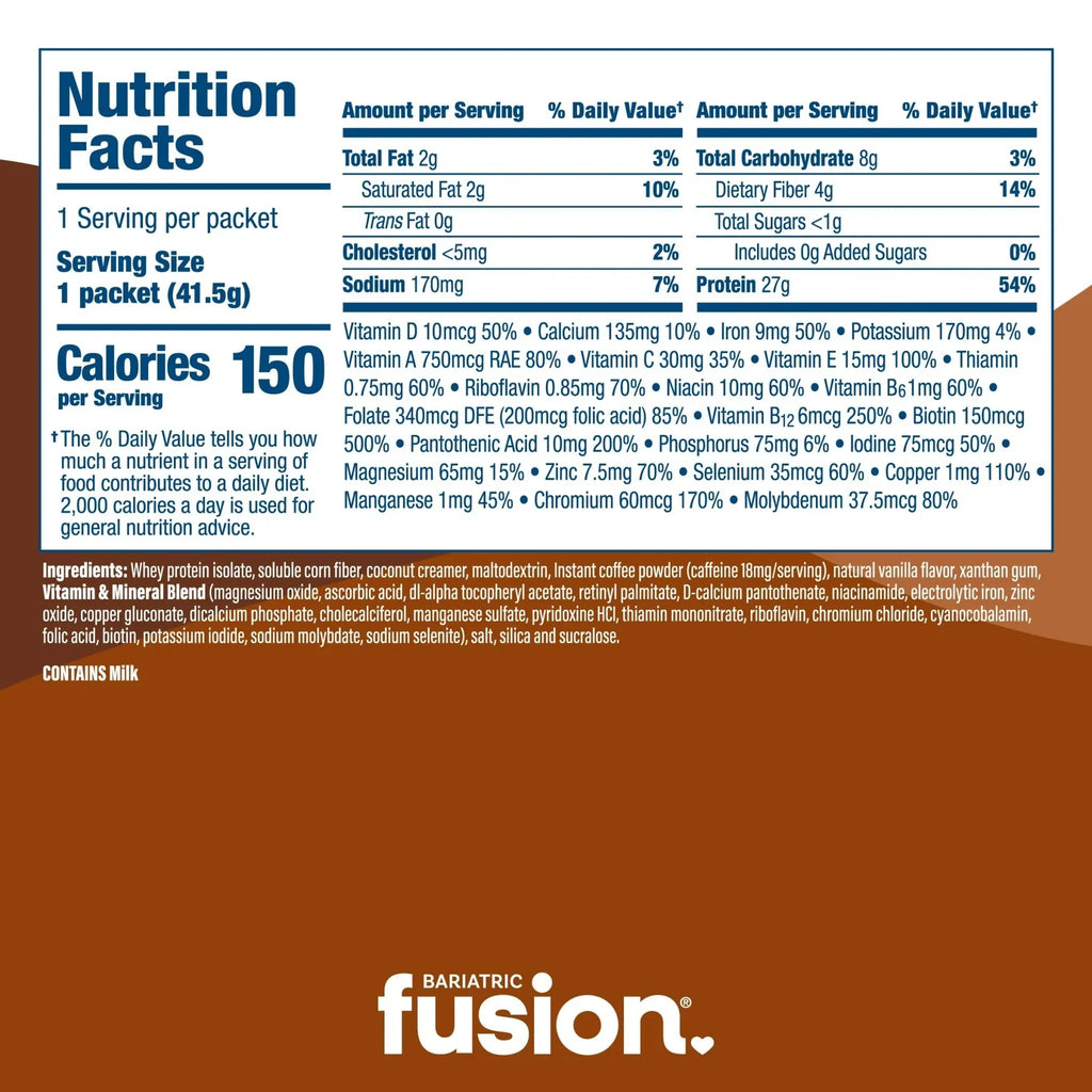 Bariatric Fusion Cappuccino High Protein Meal Replacement 42 oz with 27 g protein Health Boutique