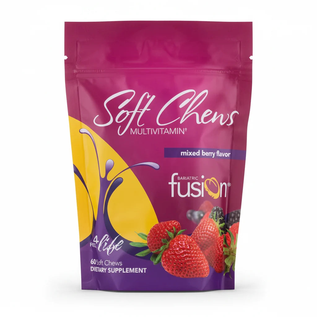 Bariatric Fusion Mixed Berry Bariatric Multivitamin Soft Chews daily nutritional support 60 soft chews Health Boutique