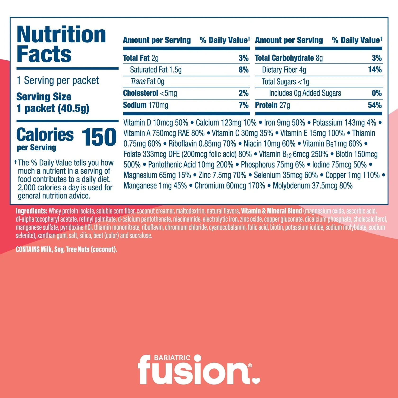 Bariatric Fusion Strawberry Banana High Protein Meal Replacement 41.5 oz with 27 g protein Health Boutique