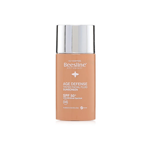 Beesline Age Defense tinted facial fluid sunscreen SPF50 anti aging mineral protection Health Boutique