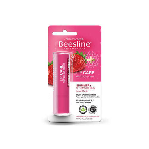 Beesline shimmery strawberry lip balm tinted moisturizing lip care gloss Health Boutique