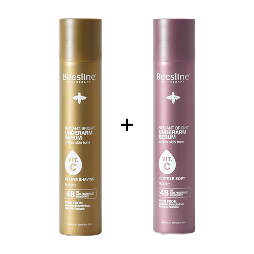 Beesline underarm serum duo powder soft shaving delay 48hr deodorant brightening care Health Boutique