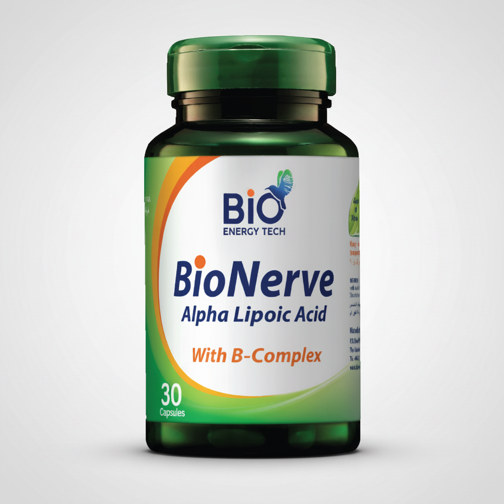Bio Energy Bio Nerve Alpha Lipoic Acid 600 mg nerve health support 30 capsules Health Boutique