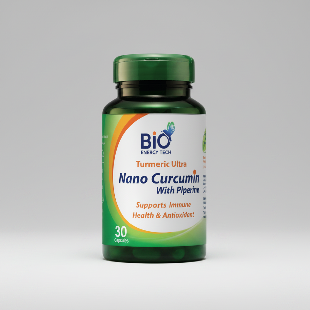 Bio Energy Nano Curcumin with Piperine 500 mg 30 capsules antioxidant and joint support Health Boutique