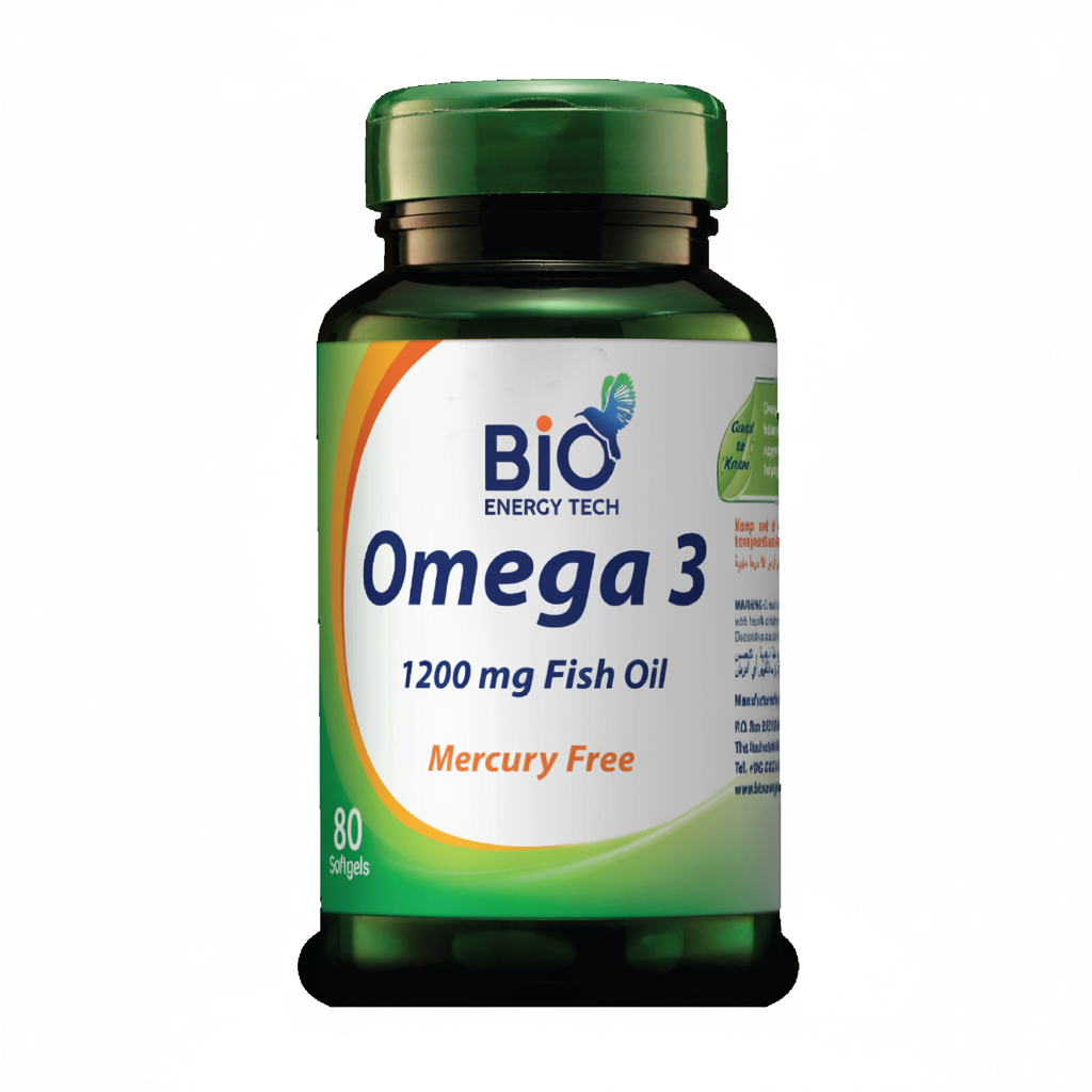 Bio Energy Omega-3 1200 mg odorless fish oil 80 softgels heart and brain support Health Boutique