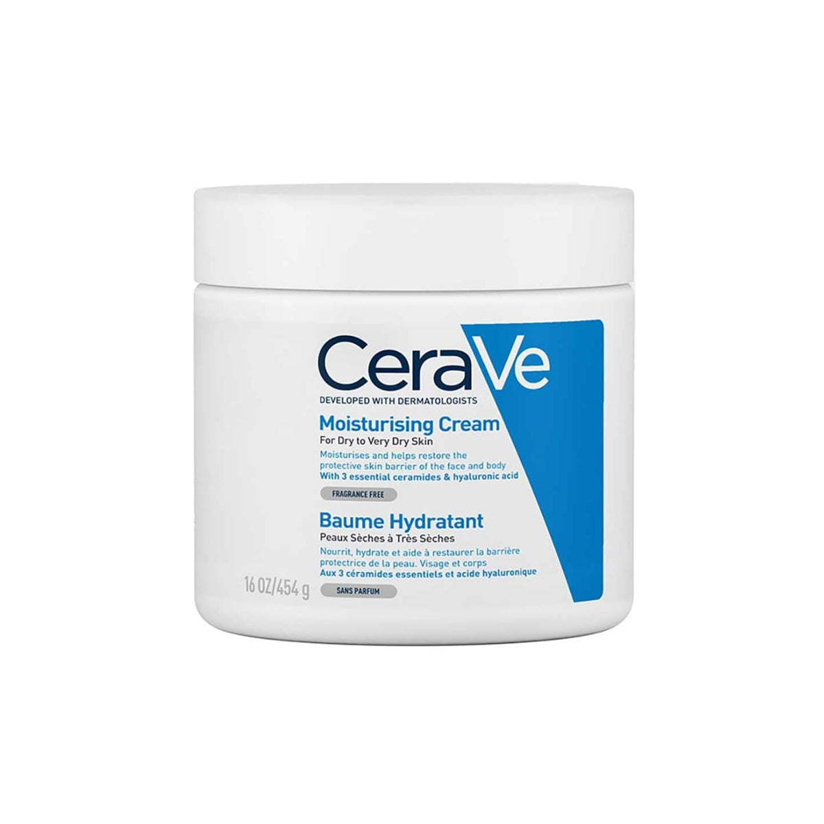 CeraVe ceramides hyaluronic acid moisturizing cream 454g dry to very dry skin barrier repair Health Boutique