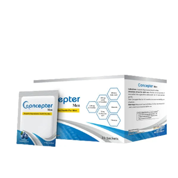 Concepter Men blueberry sachets L-carnitine CoQ10 zinc selenium vitamins male energy wellness supplement Health Boutique