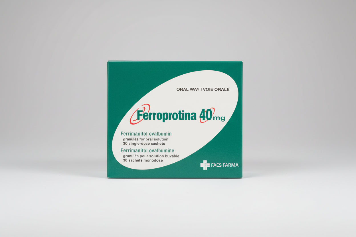 Ferroprotina iron sachets ferrimanitol ovalbumin 40mg anemia treatment hemoglobin support iron supplement drinkable formula Health Boutique