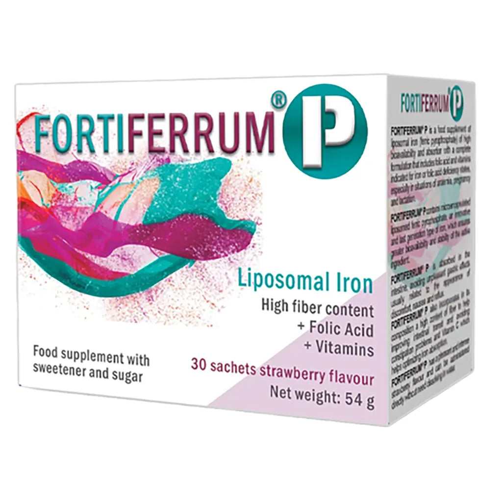 Fortiferum P liposomal iron sachets 30 iron vitamin C B12 folic acid anemia support energy supplement Health Boutique