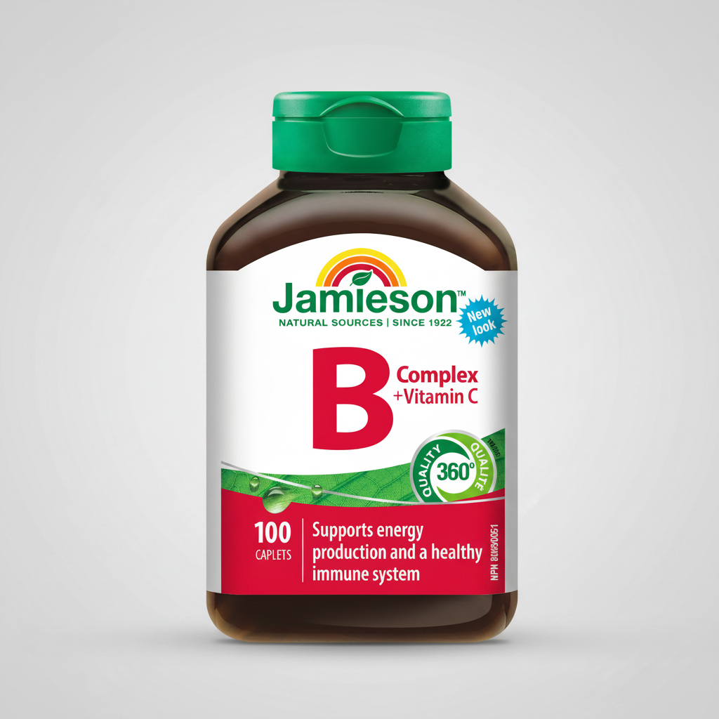 Jamieson B complex 500mg vitamin C supplement energy stress immune support antioxidant Health Boutique