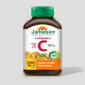 Jamieson chewable vitamin C tablets immune support antioxidant collagen skin health tasty supplement Health Boutique