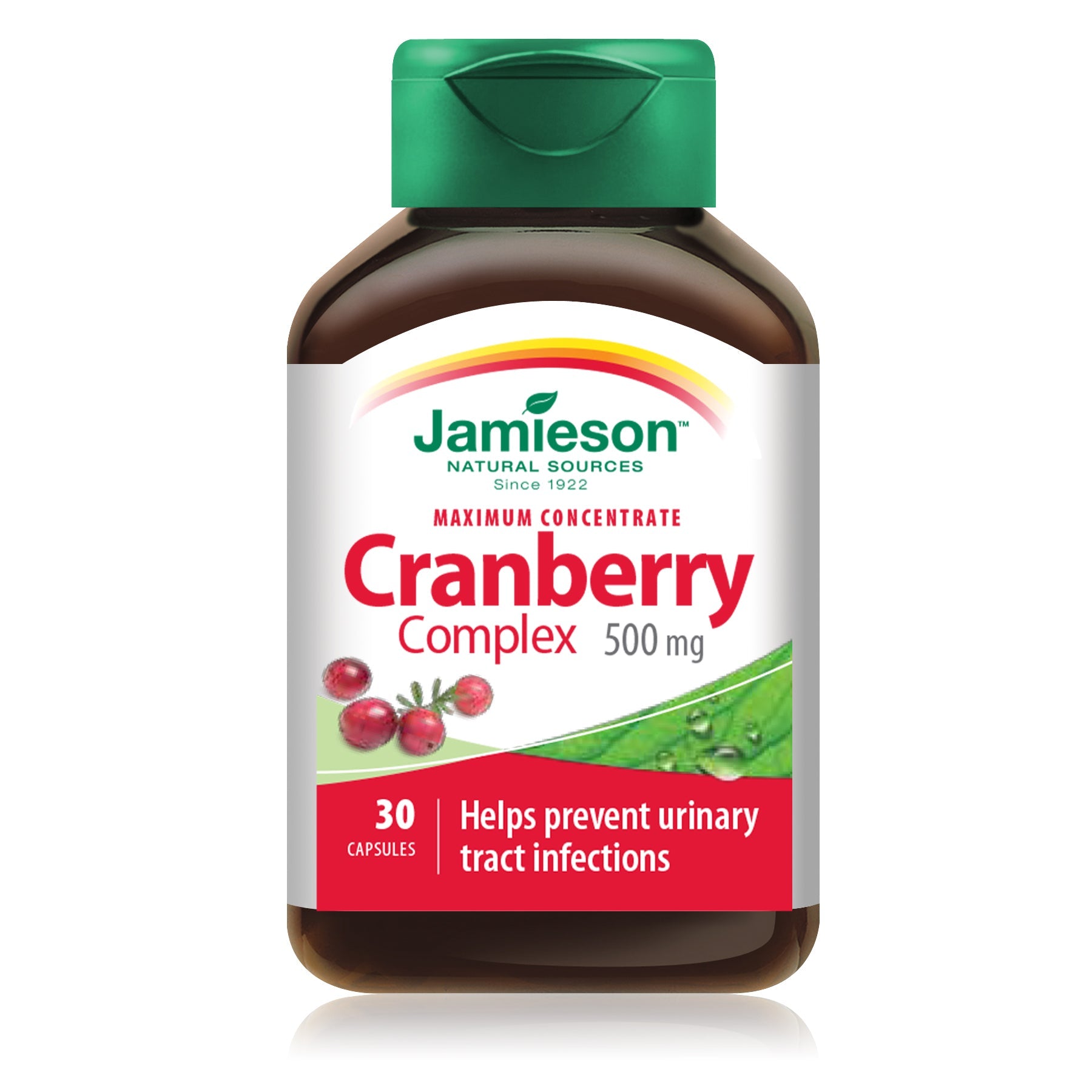 Jamieson cranberry complex 500 mg capsules urinary tract bladder antioxidant support supplement 30 capsules Health Boutique