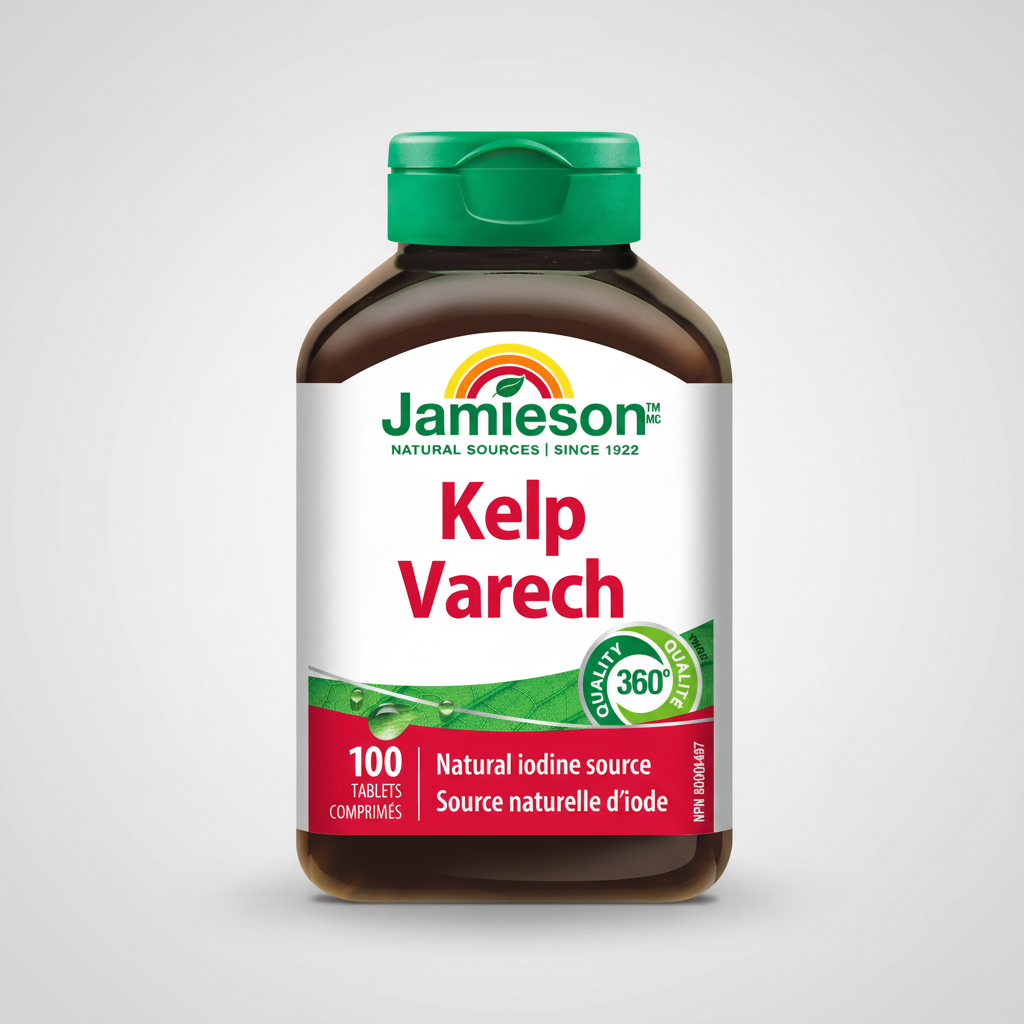 Jamieson kelp iodine supplement natural thyroid support metabolism health iodine tablets Health Boutique