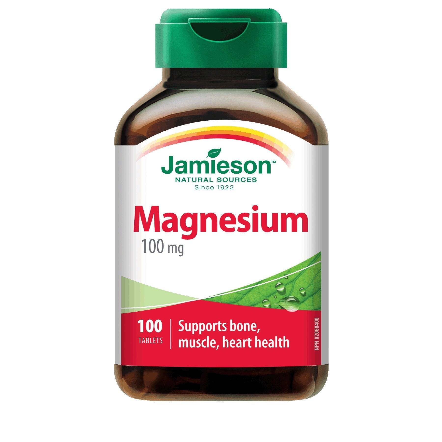 Jamieson magnesium 100mg tablets muscle relaxation nerve support energy supplement 100 tablets Health Boutique