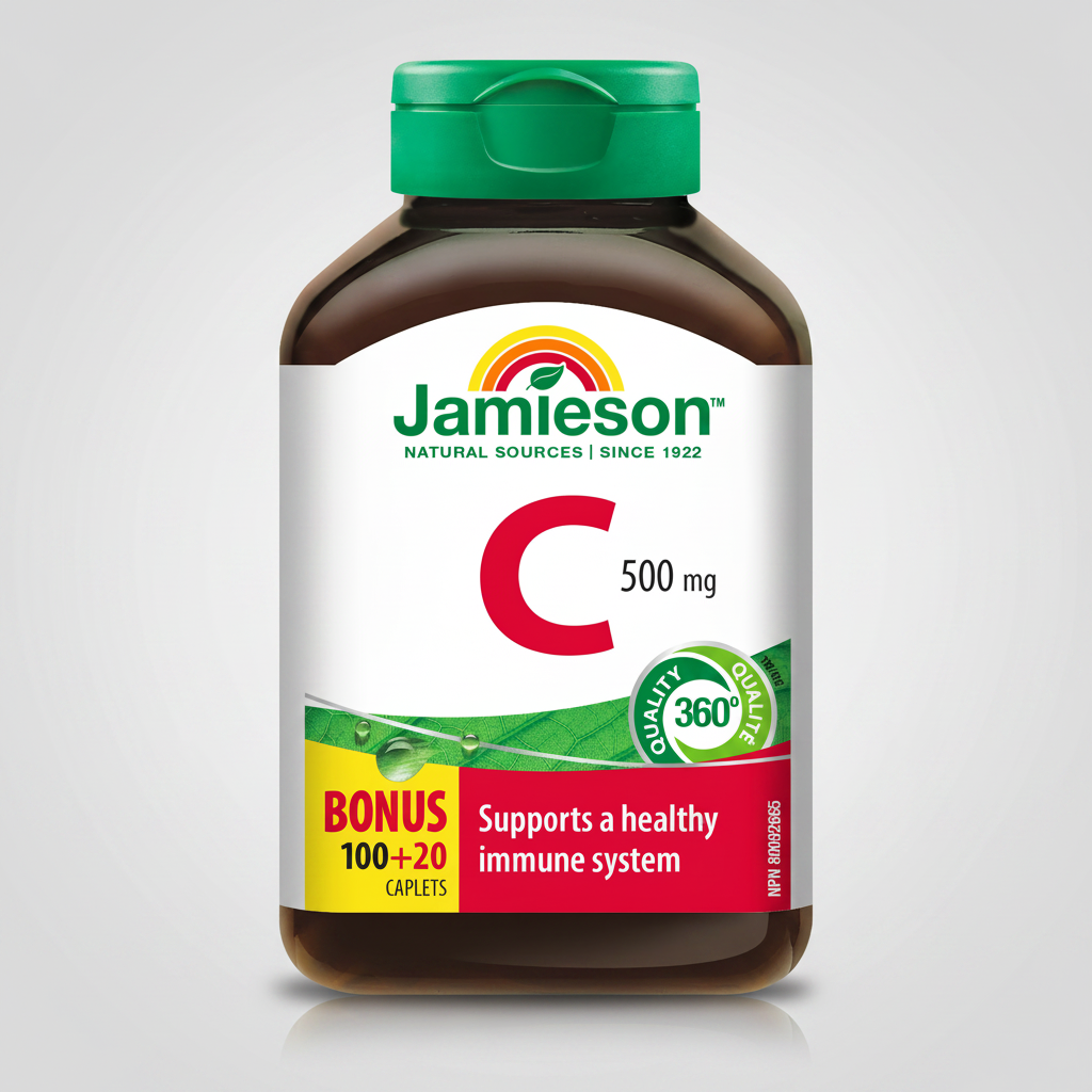 Jamieson vitamin C 500 mg tablets immune support antioxidant collagen skin health supplement Health Boutique