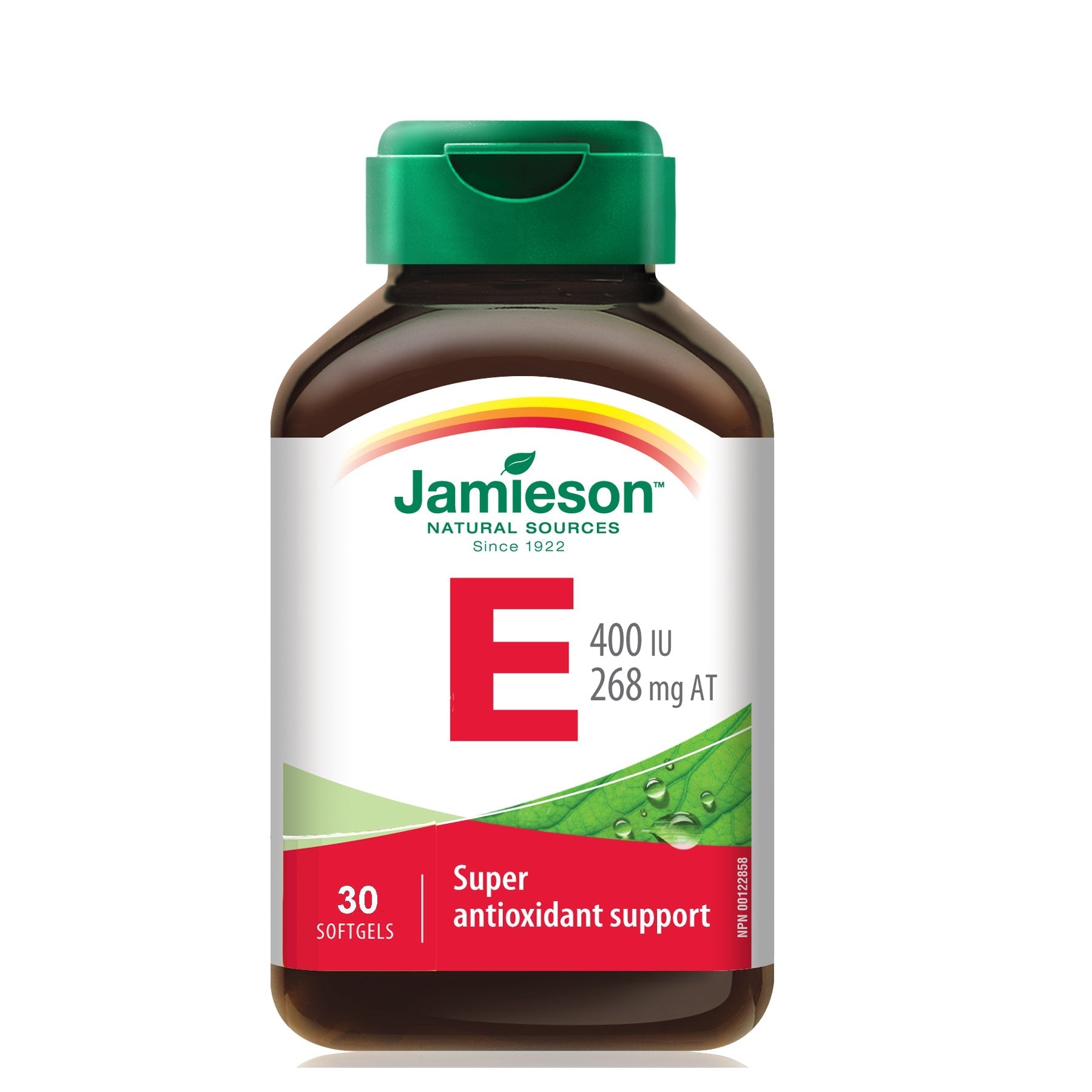 Jamieson vitamin E 400 IU softgels antioxidant skin immune heart support supplement 30 softgels Health Boutique
