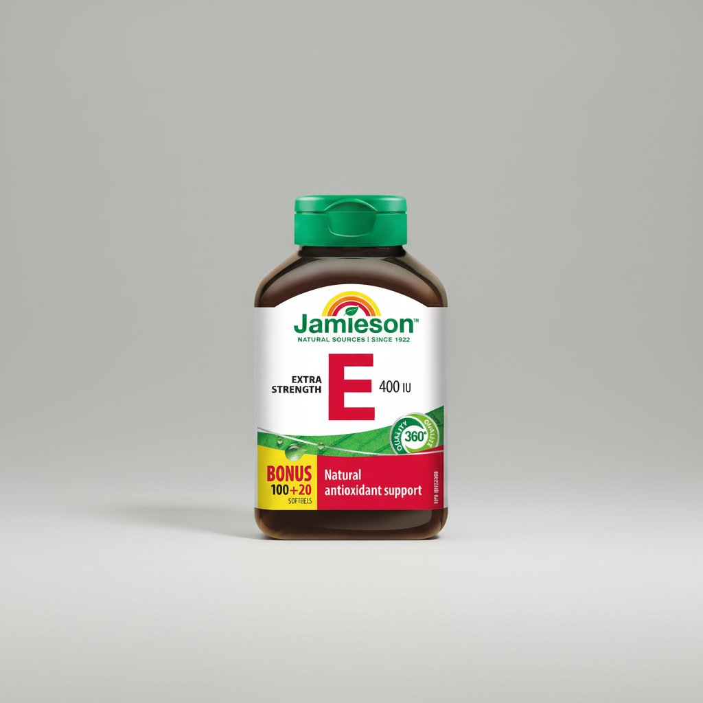 Jamieson vitamin E 400 IU antioxidant supplement skin immune heart support softgels Health Boutique