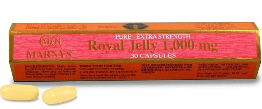 Marnys Royal Jelly 1000 mg 30 capsules freeze-dried royal jelly vitality supplement Health Boutique
