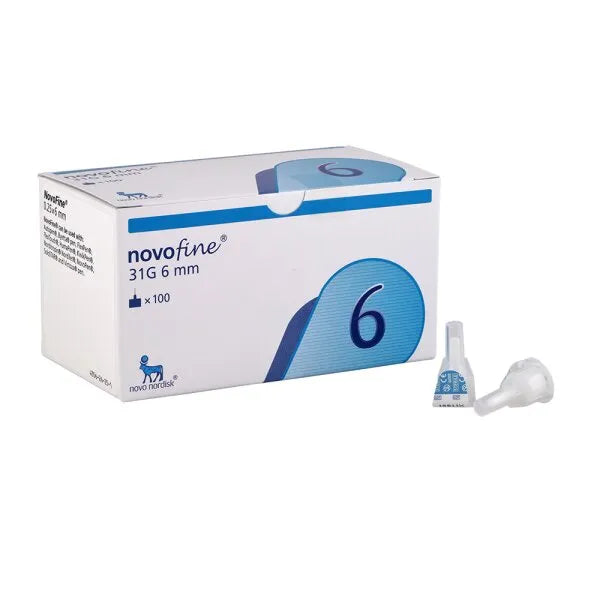 NovoFine 31G 6mm insulin pen needles box of 100