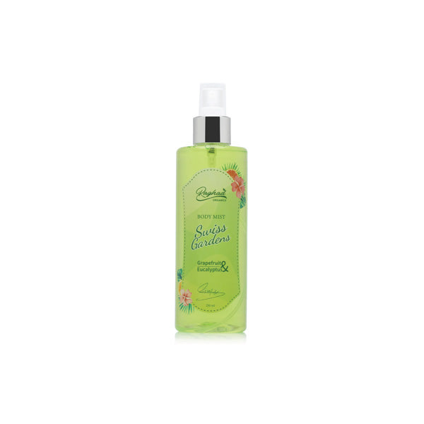 Raghad Organics Swiss Gardens Body Splash 250ml citrus eucalyptus grapefruit fragrance mist refreshing body spray Health Boutique