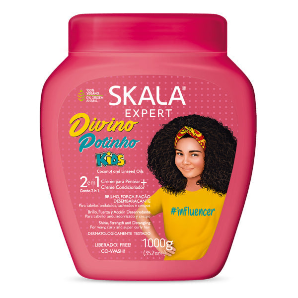 Skala Divino Potinho Kids Hair Treatment Cream 1000g - Gentle Detangling and Moisturizing Formula for Children's Hair