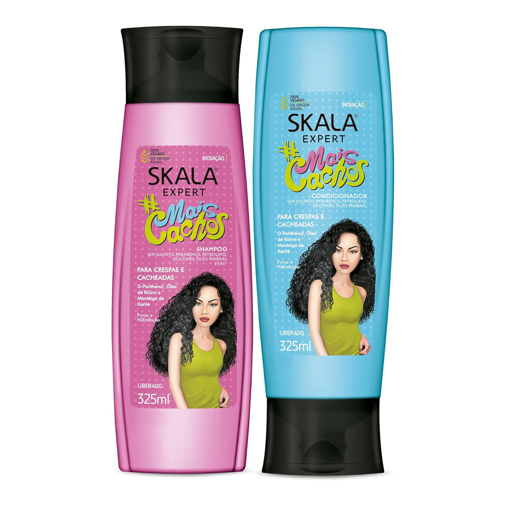 Skala Brasil Mais Cachos Shampoo and Conditioner Set 325ml for Curly Hair