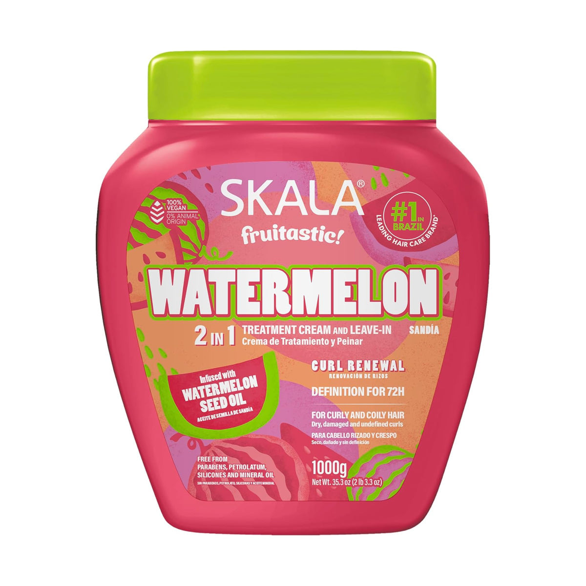Skala Frutástica Watermelon 2-in-1 Treatment Mask and Leave-in Conditioner 1000g for Hydration and Shine