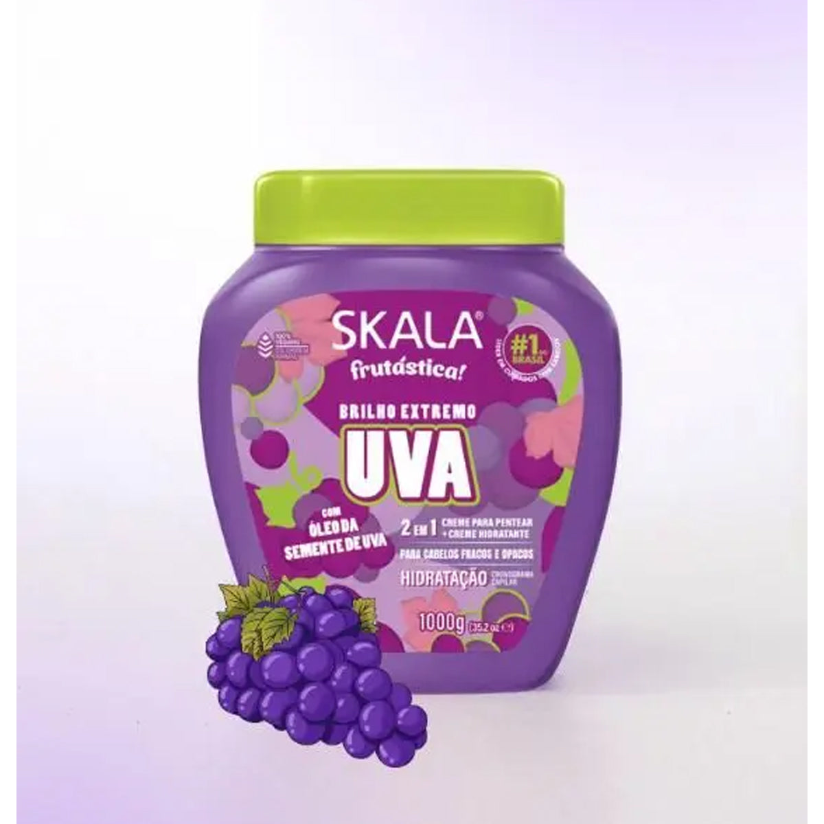 Skala Frutástica Grape Hair Treatment Cream 1000g - Deep Hydration and Shine Mask