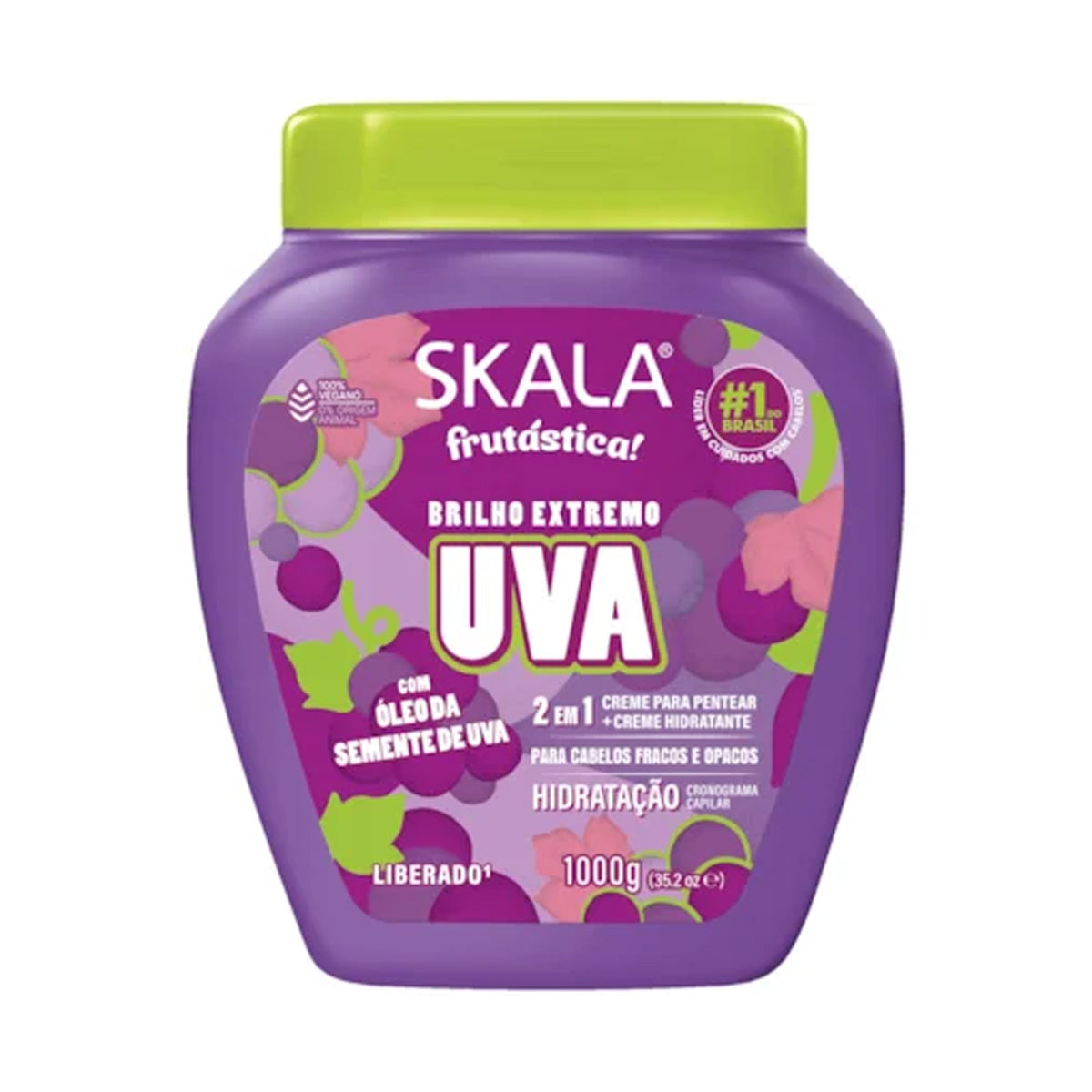 Skala Frutástica Grape Hair Treatment Cream 1000g - Deep Hydration and Shine Mask