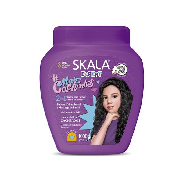 Skala Mais Cachinhos Kids Detangling Hair Cream 1000g - Gentle Moisturizing Formula for Curly Hair