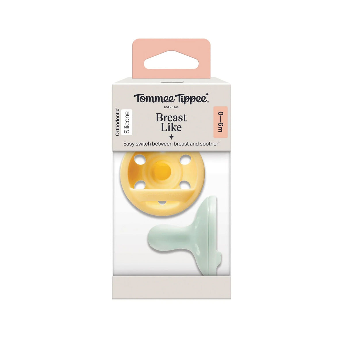 Tommee Tippee Closer To Nature Breast-like Soother for Newborns 0-6 Months (2 Pack)