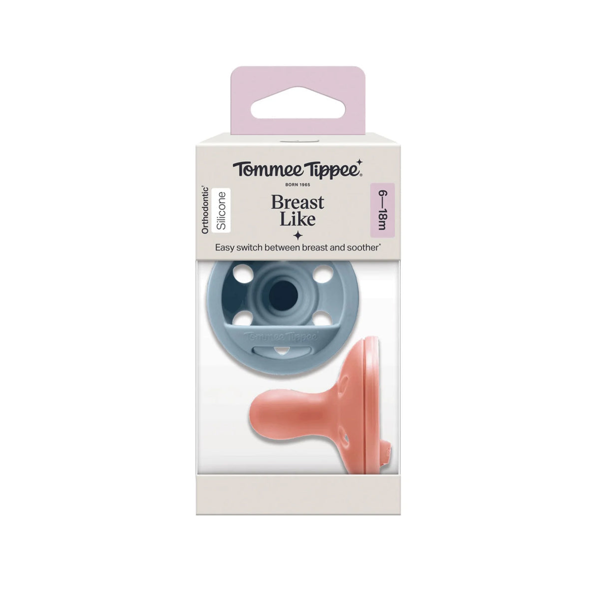 Tommee Tippee Closer To Nature Breast-like Soother for Babies 6-18 Months (2-Pack)