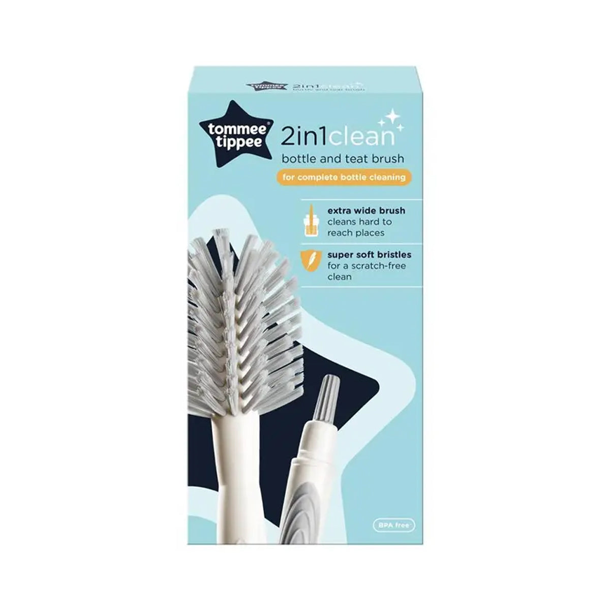 Tommee Tippee Closer to Nature Bottle and Teat Cleaning Brush Set for Baby Bottles