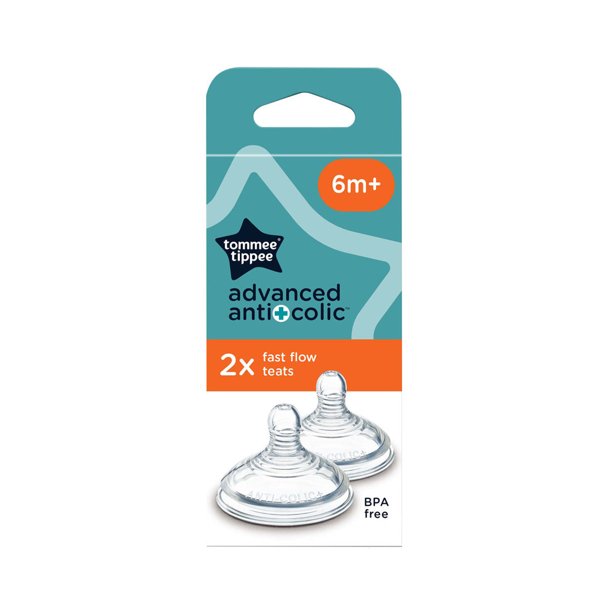 Tommee Tippee Natural Start Advanced Anti-Colic Fast Flow Teats - 2 Pack