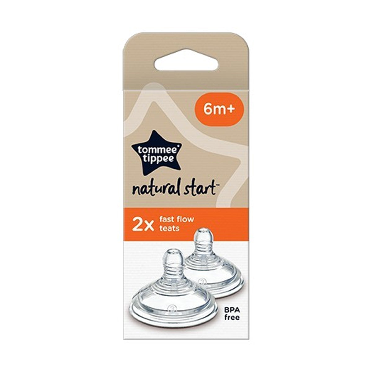Tommee Tippee Natural Start Anti-Colic Fast Flow Teats - 2 Pack