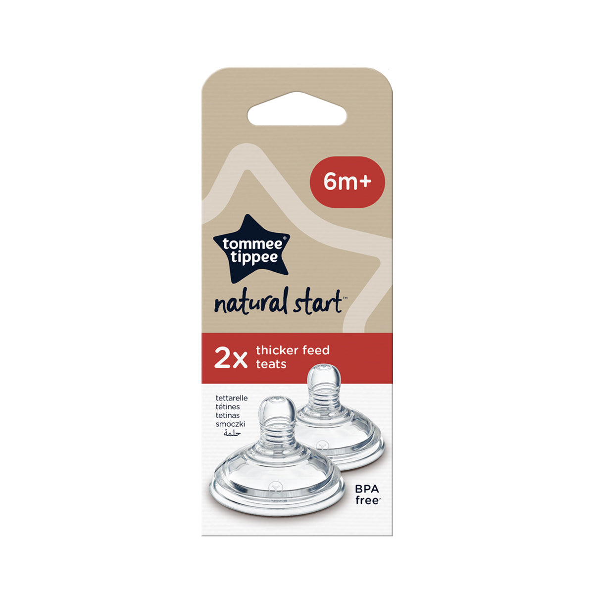 Tommee Tippee Natural Start Thick Flow Teats - 2 Pack for Baby Bottles