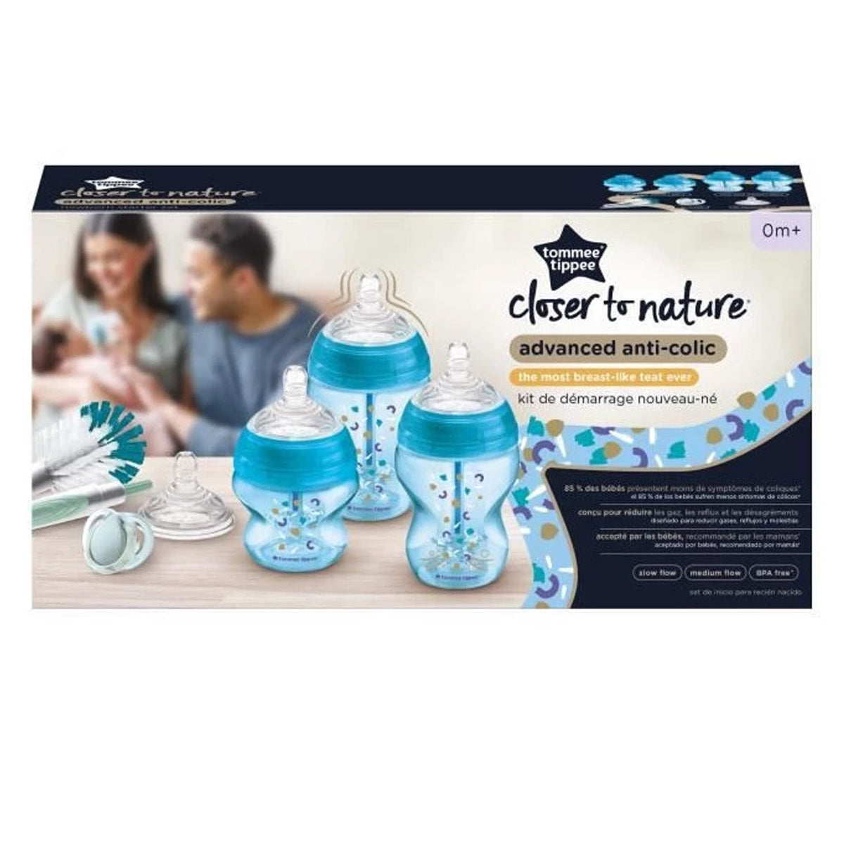 Tommee Tippee Natural Start Advanced Anti-Colic Baby Bottle Starter Kit - Blue