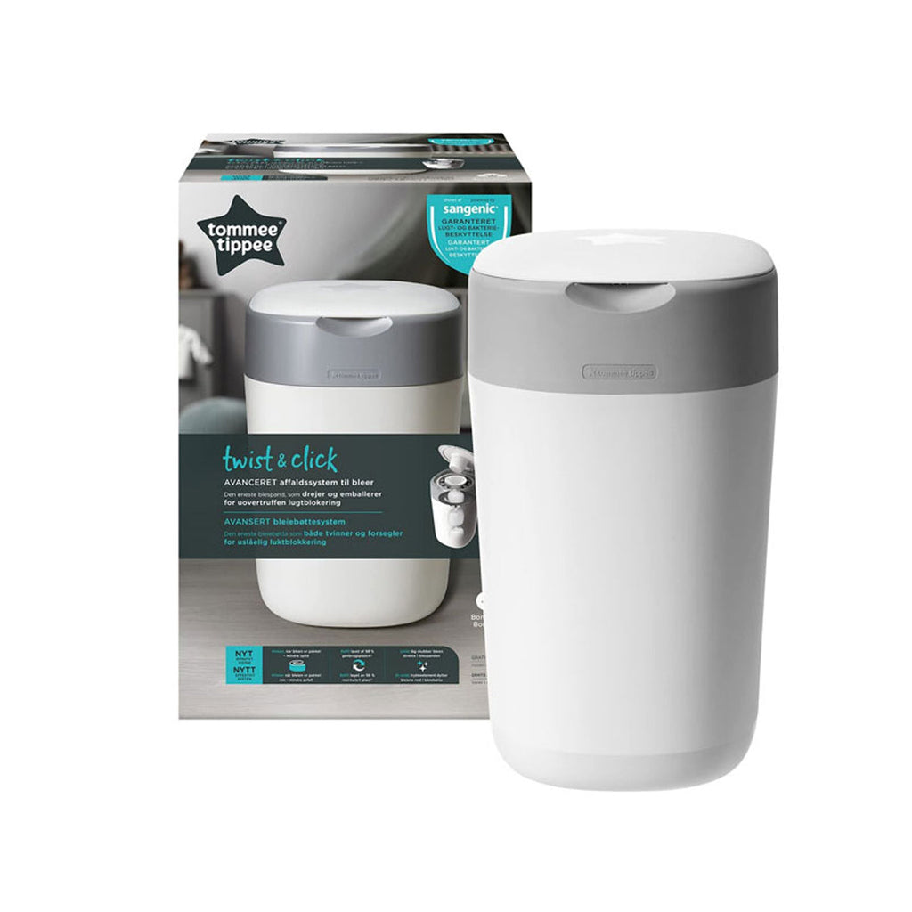 Tommee Tippee Twist and Click Advanced Nappy Disposal Bin System with Odour-Blocking Technology