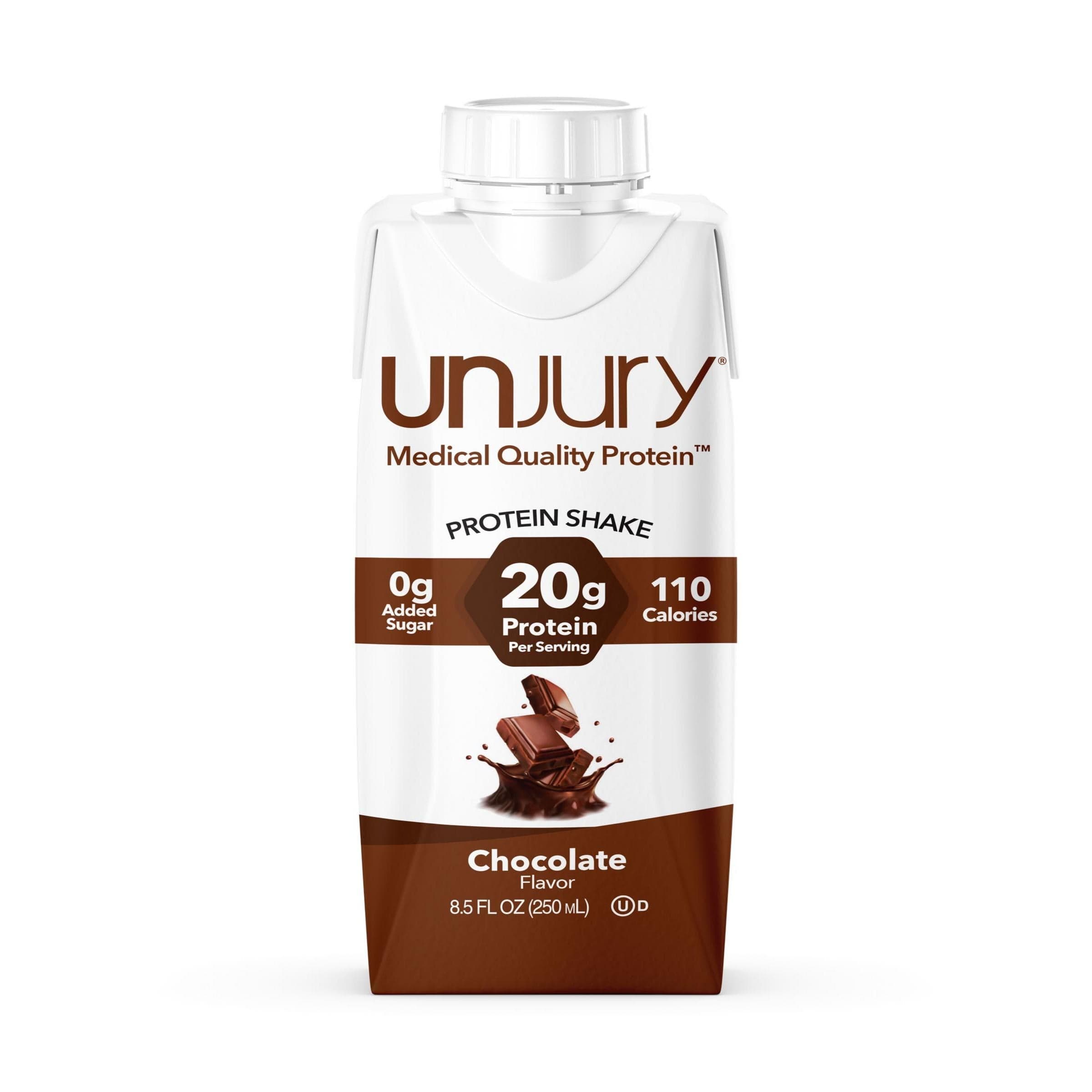 Unjury rich chocolate high protein shake ready to drink 8.5 oz bottle Health Boutique